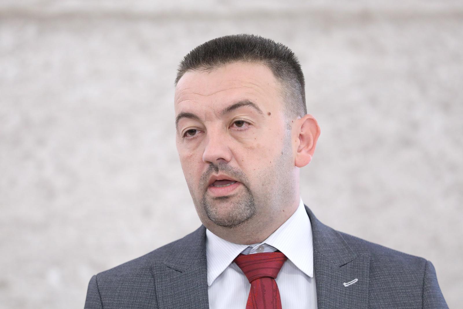 17.10.2023., Zagreb - Na konferenciji za medije odrzanoj u Saboru o izjavama minstrice Vuckovic govorio je Marijan Pavlicek. Photo: Patrik Macek/PIXSELL