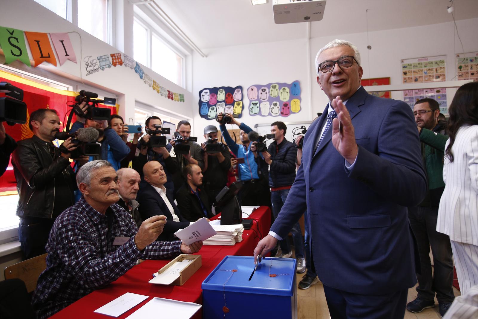 19, March, 2023, Podrogica - TThe presidential candidate of the Democratic Front and the coalition For the Future of Montenegro, Andrija Mandic, voted at the polling station in the Branko Bozovic Elementary School. Andrija Mandic. Amir Hamzagic/ATAImages

19, mart, 2023, Podgorica  - Predsednicki kandidat Demokratskog fronta i koalicije Za buducnost Crne Gore, Andrija Mandic  glasao je na birackom mestu u Osnovnoj skoli Branko Bozovic. Photo: Amir Hamzagic/ATAImages Photo: Amir Hamzagic/ATAImages/PIXSELL