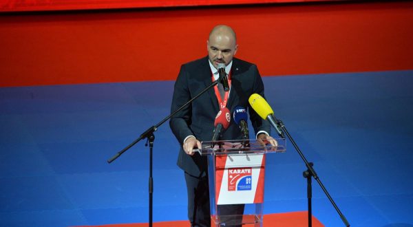 21.02.2021., Porec - Svecano otvorenje Europskog prvenstva u karateu. Davor Cipek, predsjednik Hrvatskog karate saveza.rPhoto: Sasa Miljevic/PIXSELL
