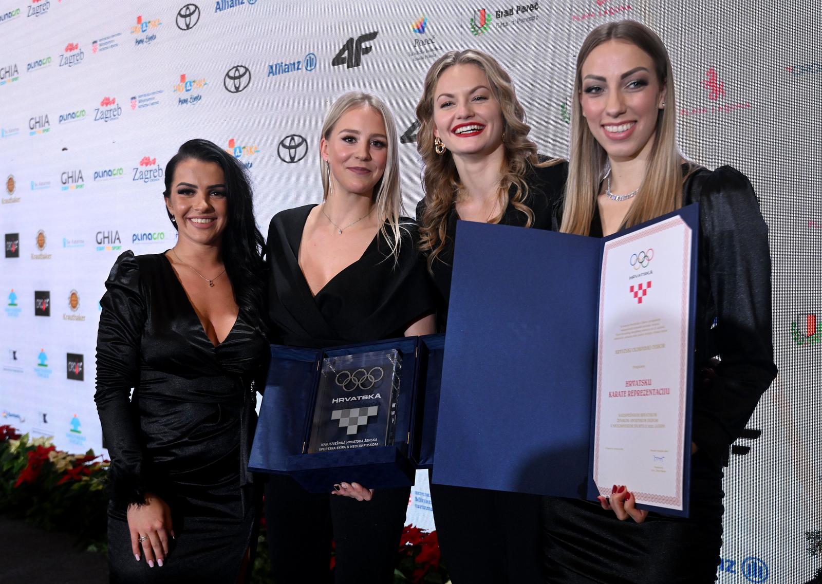 21.12.2022., Zagreb - Dodjela nagrada sportasima za uspjeh u 2022. po izboru Hrvatskog Oliplijskog odbora. Hrvatska Karate Reprezentacija
    Photo: Marko Lukunic/PIXSELL