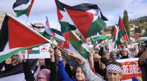 22.10.2023., Sarajevo, Bosna i Hercegovina - Prosvjed podrske Palestinskom narodu odrzan je u Sarajevu. Photo: Armin Durgut/PIXSELL