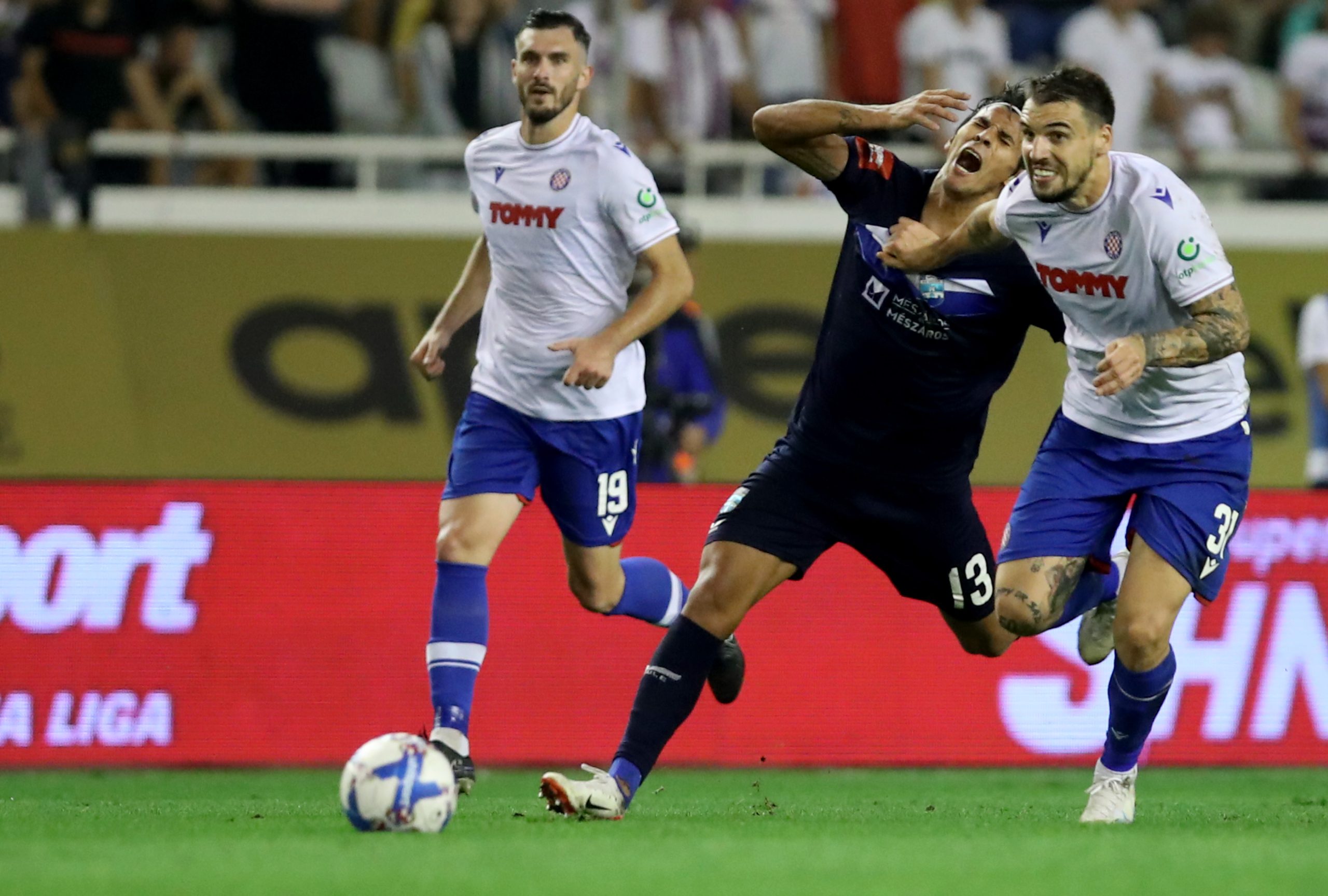 22.10.2023., Split - SuperSport Prva Hrvatska nogometna liga, 12. kolo, HNK Hajduk - NK Osijek. Zvonimir Sarlija, Ramon Mierez Photo: Zvonimir Barisin/PIXSELL