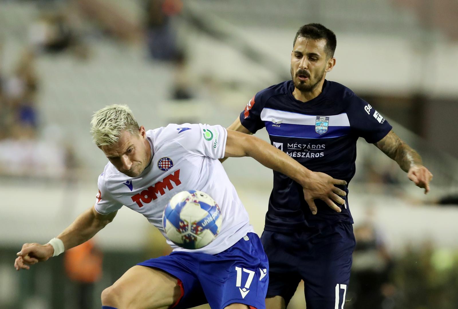 22.10.2023., Split - SuperSport Prva Hrvatska nogometna liga, 12. kolo, HNK Hajduk - NK Osijek. Dario Melnjak; Sime Grzan Photo: Zvonimir Barisin/PIXSELL