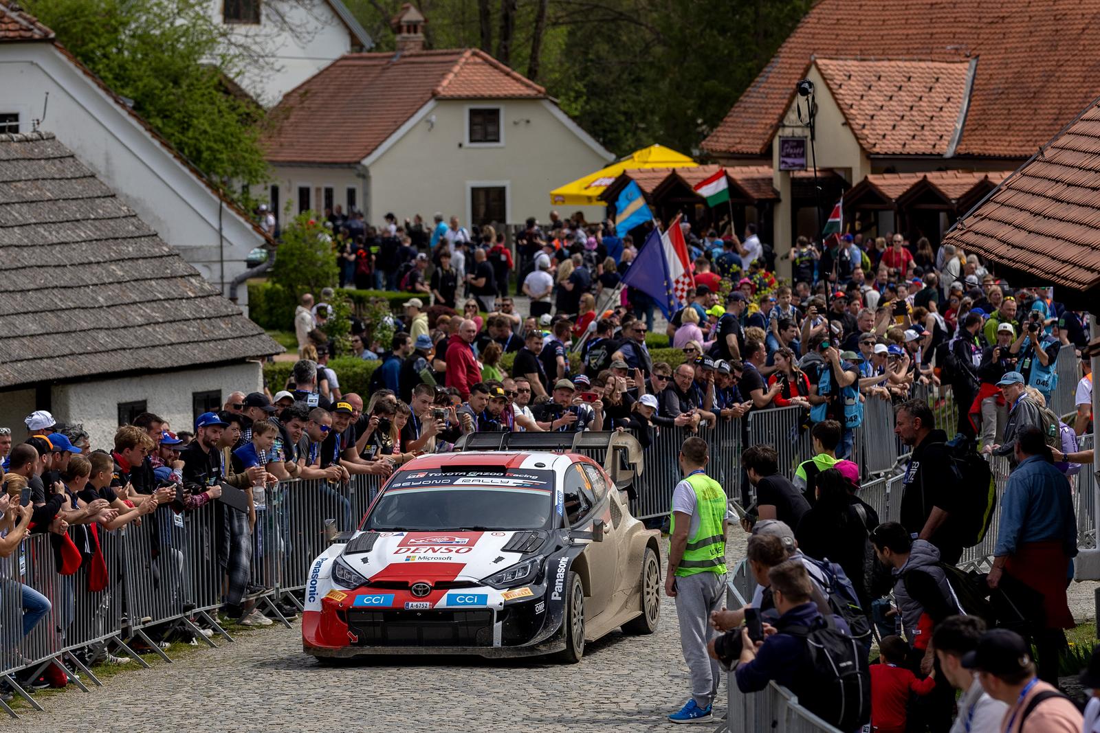 23.04.2023., Kumrovec - FIA WRC Croatia Rally 2023. SS20 Wolf Power Stage. Zagorska Sela - Kumrovec.  Trece izdanje WRC Croatia Rally 2023. osvojili su Elfyn Evans (Velika Britanija) i Scott Martin (Velika Britanija) iz tima Toyota Gazoo Racing WRT u automobilu Toyota GR Yaris Rally1 Hybrid. Photo: Igor Kralj/PIXSELL