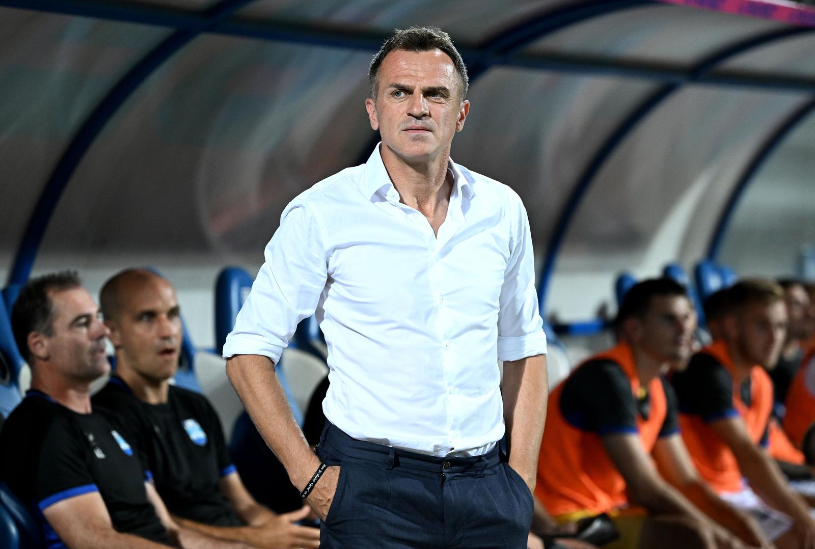 26.08.2023., stadion u Kranjcevicevoj ulici, Zagreb - SuperSport HNL, 06. kolo, NK Lokomotiva - NK Osijek. Trener Osijeka Stjepan Tomas. Photo: Marko Lukunic/PIXSELL