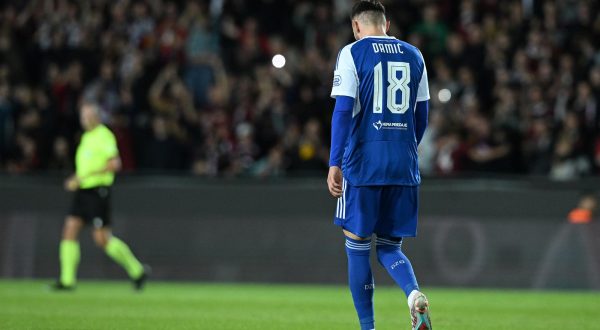 31.08.2023., stadion Letna, Prag, Ceska - Uzvratna utakmica play-offa UEFA Europske lige, Sparta Prag - GNK Dinamo Zagreb. Josip Drmic Photo: Marko Lukunic/PIXSELL