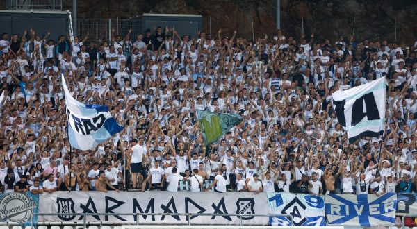 31.08.2023., stadion HNK Rijeka, Rijeka - Uzvratna utakmica play-offa UEFA Konferencijske lige, HNK Rijeka - Lille OSC. navijaci Rijeke, Armada Photo: Nel Pavletic/PIXSELL