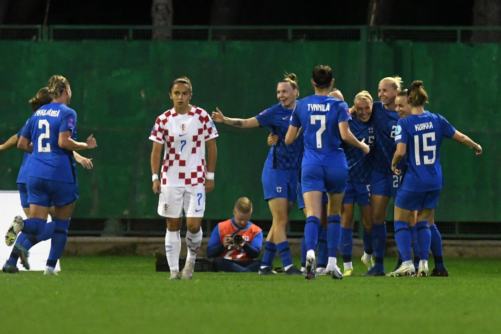 31.10.2023., stadion Subicevac, Sibenik - UEFA Liga nacija za zene, Skupina B2, 4. kolo, Hrvatska - Finska. Photo: Hrvoje Jelavic/PIXSELL