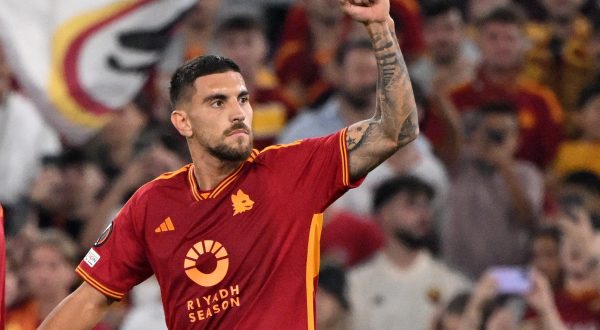 Soccer Football - Europa League - Group G - AS Roma v Servette - Stadio Olimpico, Rome, Italy - October 5, 2023 AS Roma's Lorenzo Pellegrini celebrates scoring their third goal REUTERS/Alberto Lingria Photo: ALBERTO LINGRIA/REUTERS