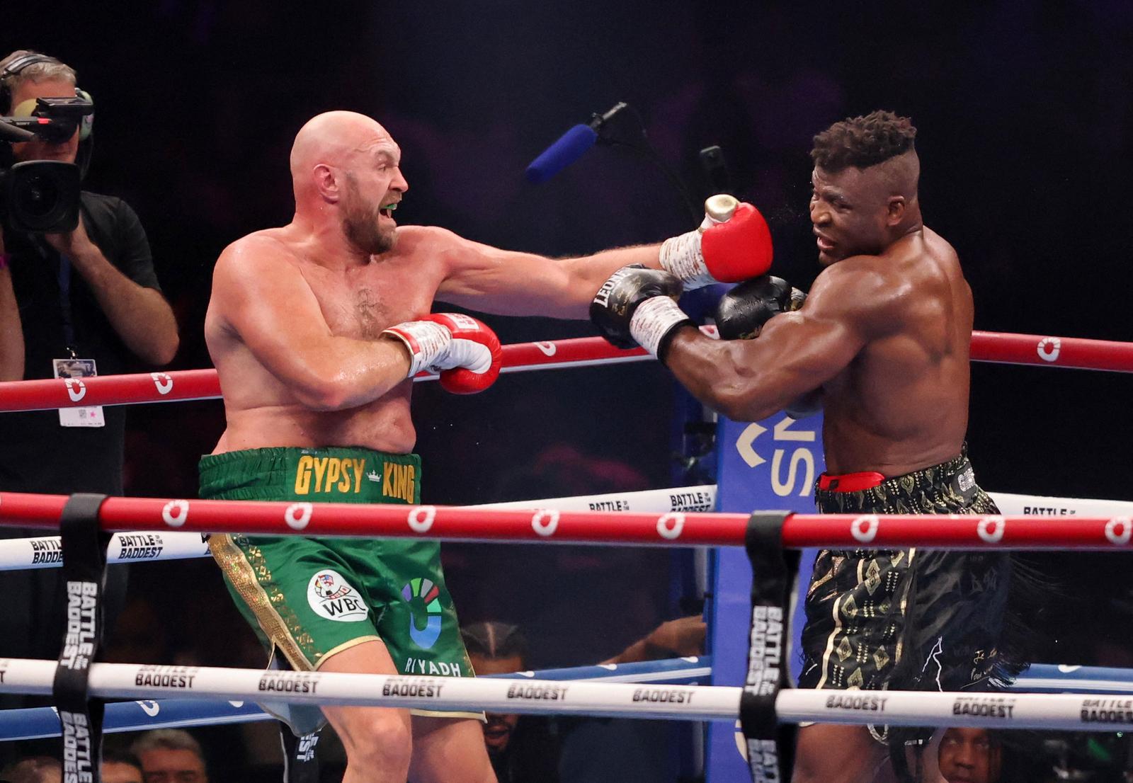 Boxing - Tyson Fury v Francis Ngannou - Riyadh Arena, Riyadh, Saudi Arabia - October 28, 2023 Tyson Fury in action against Francis Ngannou during the WBC Heavyweight Title fight REUTERS/Ahmed Yosri Photo: Ahmed Yosri/REUTERS