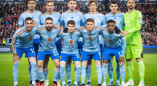 Norway v Spain, UEFA EURO, EM, Europameisterschaft,Fussball 2024 Qualification, Oslo, Norway Oslo, Norway. 15th, October 2023. The starting-11 of Spain for the UEFA Euro 2024 qualification match between Norway and Spain at Ullevaal Stadion in Oslo. Oslo Norway PUBLICATIONxNOTxINxDENxNORxFINxBEL Copyright: xGonzalesxPhoto/Jan-ErikxEriksenx