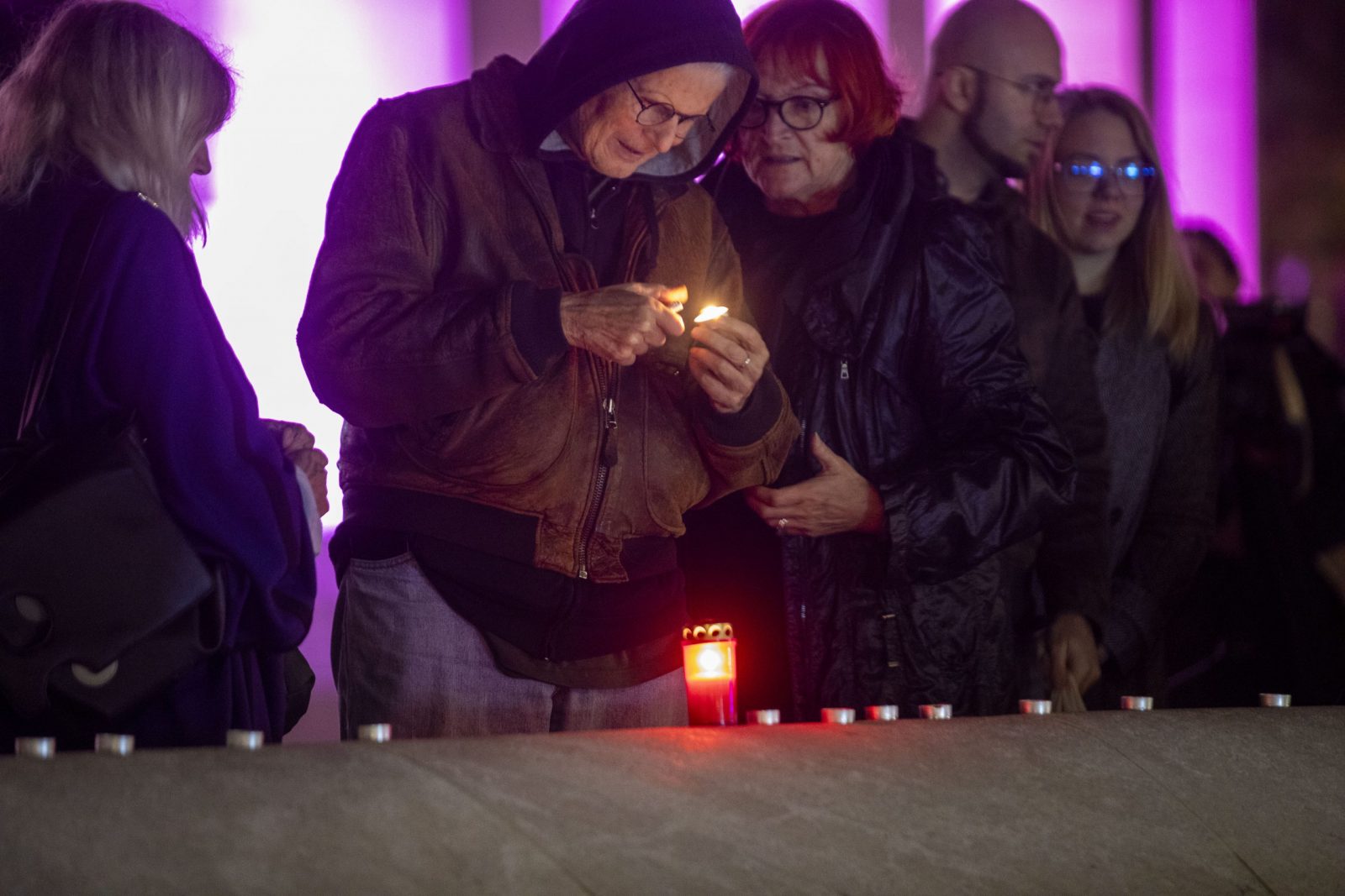 Zagreb, 09.11.2023 - Antifašistička liga organizirala je skup sjećanja na Kristalnu noć, pogrom nad Židovima u Njemačkoj i Austriji prije 85 godina. Na fotografiji Zoran Pusić.  foto HINA/ Daniel KASAP/ dk