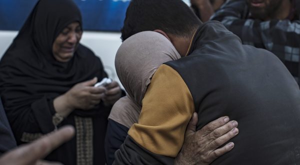 epa10982098 Relatives of Palestinians killed in an overnight airstrike on a house in Southern Gaza, amid the ongoing Israeli-Hamas conflict, mourn the passing of their loved ones, at the Nasser Hospital in Khan Younis, southern Gaza Strip, 18 November 2023. More than 11,400 Palestinians and at least 1,200 Israelis have been killed, according to the Israel Defense Forces (IDF) and the Palestinian health authority, since Hamas militants launched an attack against Israel from the Gaza Strip on 07 October, and the Israeli operations in Gaza and the West Bank which followed it.  EPA/HAITHAM IMAD