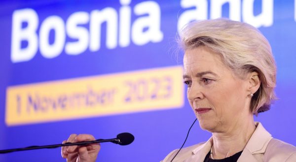 01.11.2023., Sarajevo, Bosna i Hercegovina - Nakon sastanka, predsjedavajuca Vijeca ministara BiH Borjana kristo i predsjednica Europske komisije Ursula von der Leyen odrzale su konferenciju za medije. Photo: Armin Durgut/PIXSELL