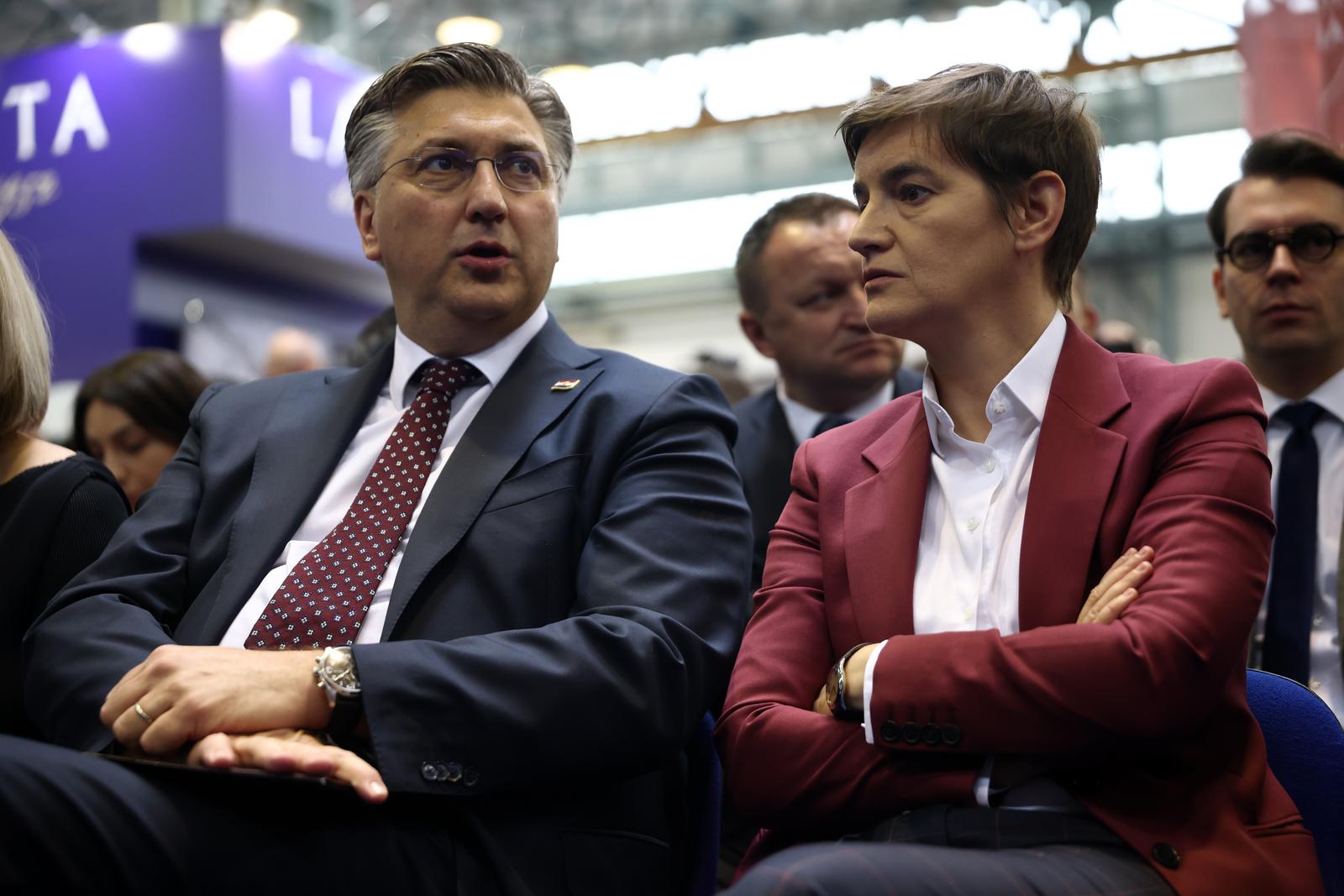 02.05.2023., Mostar, Bosna i Hercegovina - Izraleska veleposlanica Galit Peleg svecano je otvorila 24. Gospodarski sajam u Mostaru. Otvaranju su nazocili mnogobrojni politicari kako iz Bosne i Hercegovine tako i iz regije. Na otvaranju se obratio i predsjednik Vlade Republike Hrvatske Andrej Plenkovic.  Andrej Plenkovic, Ana Brnabic



 Photo: Denis Kapetanovic/PIXSELL