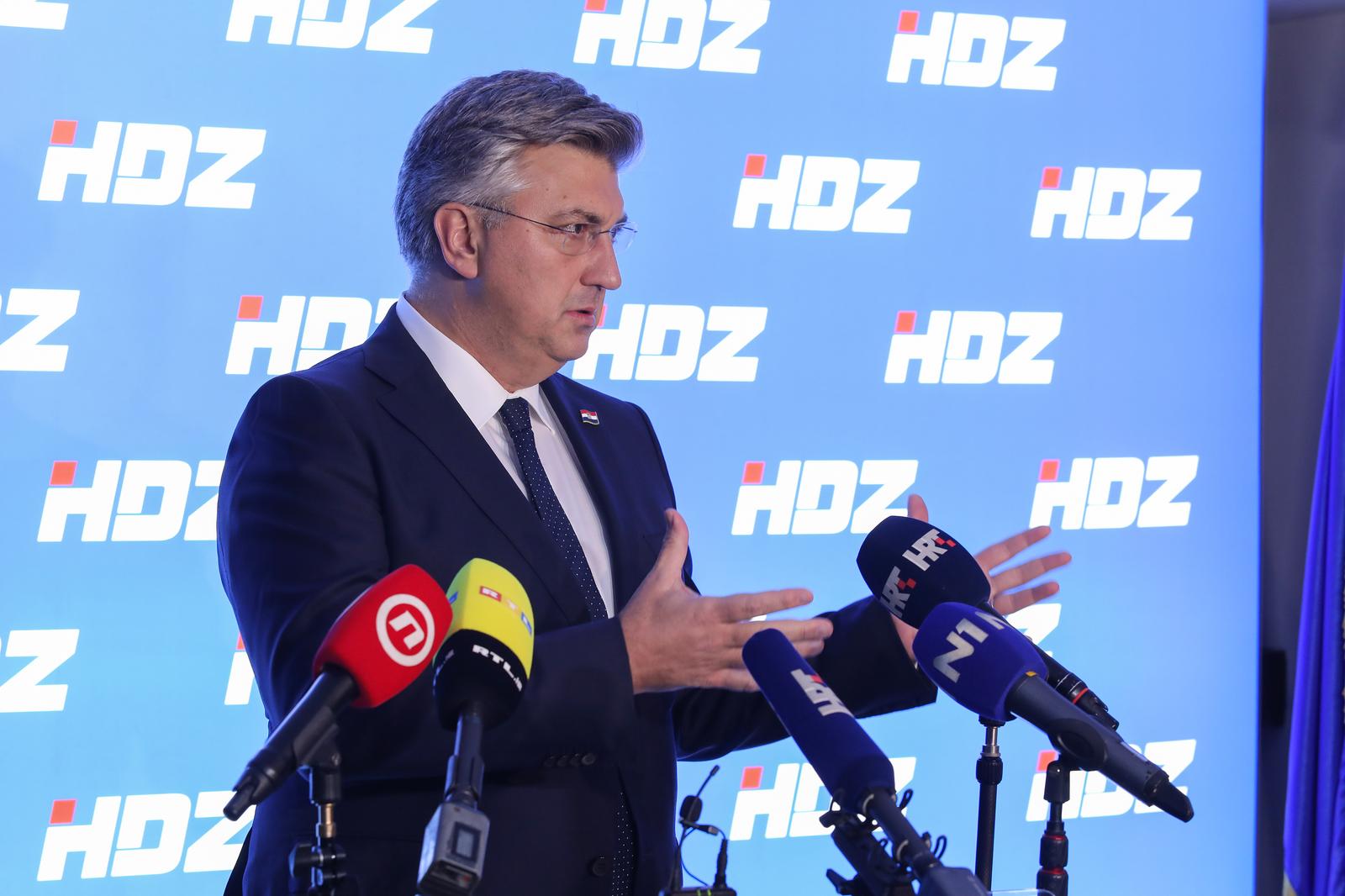 02.11.2023., Zagreb - Andrej Plenkovic dao je izjavu medijima nakon sastanak sireg Predsjednistva HDZ-a u sredistu Gradskog odbora HDZ-a Grada Zagreba u Gundulicevoj ulici. Photo: Tomislav Miletic/PIXSELL