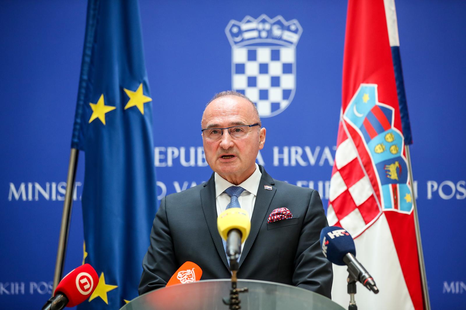 03.11.2023., Zagreb - Ministar Gordan Grlic Radman odrzao je konferenciju za medije u Ministarstvu vanjskih i europskih poslova. Photo: Slavko Midzor/PIXSELL