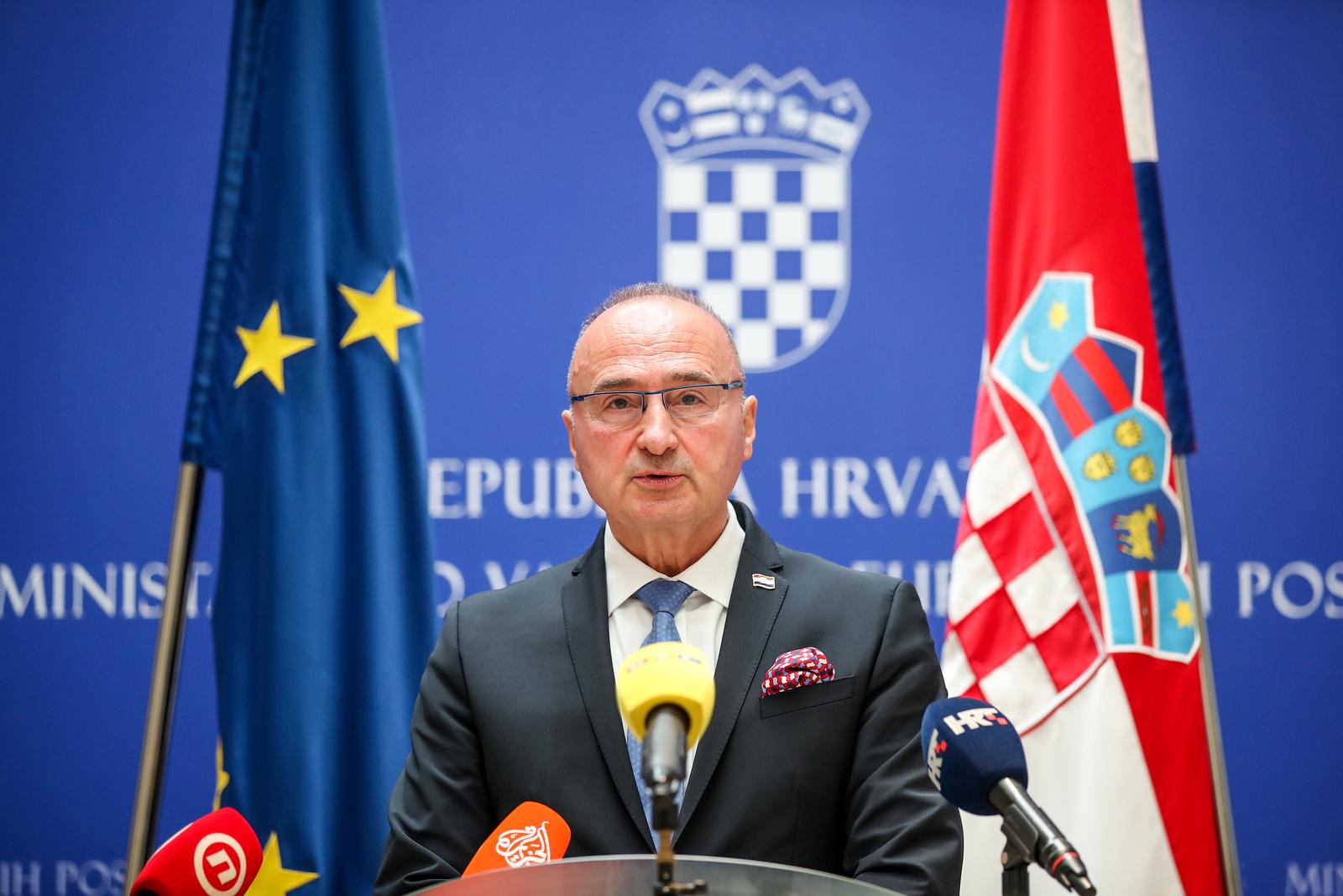 03.11.2023., Zagreb - Ministar Gordan Grlic Radman odrzao je konferenciju za medije u Ministarstvu vanjskih i europskih poslova. Photo: Slavko Midzor/PIXSELL