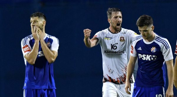 05.08.2023., stadion Maksimir, Zagreb - SuperSport HNL, 03. kolo, GNK Dinamo - HNK Gorica. Bruno Petkovic, Mario Maloca Photo: Josip Regovic/PIXSELL