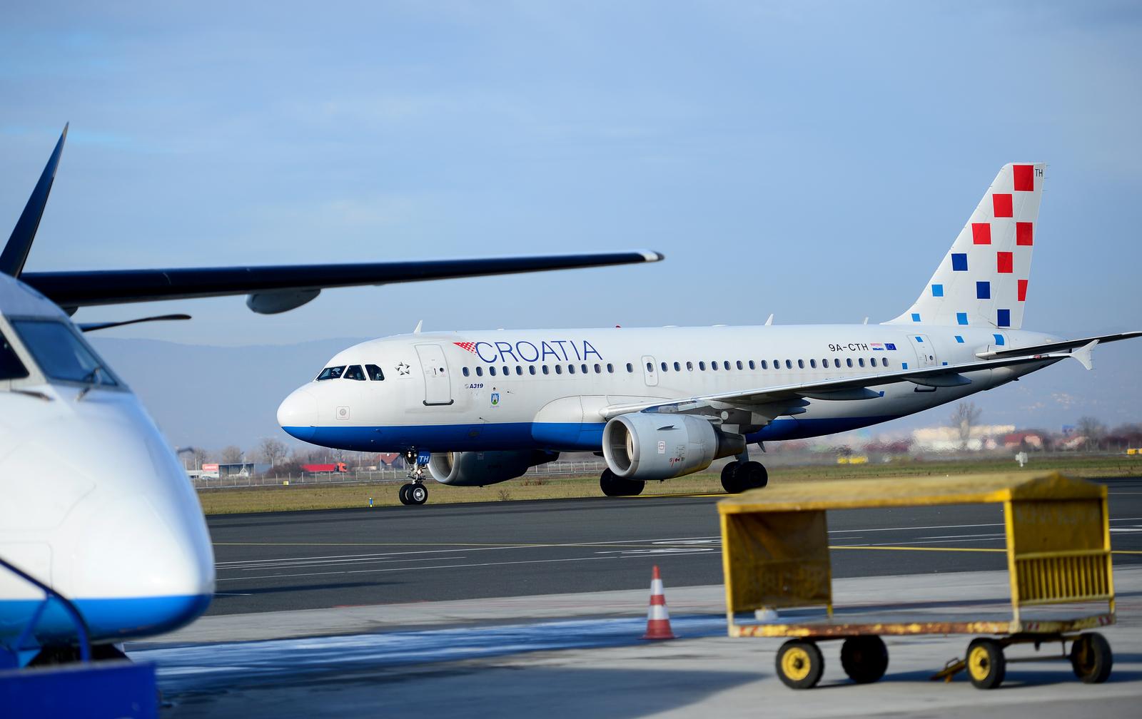 05.12.2017., Zagreb - Putnicki terminal Zracne luke Franjo Tudjman. "nZrakoplov kompanije Croatia Airlines. "nPhoto: Marko Prpic/PIXSELL