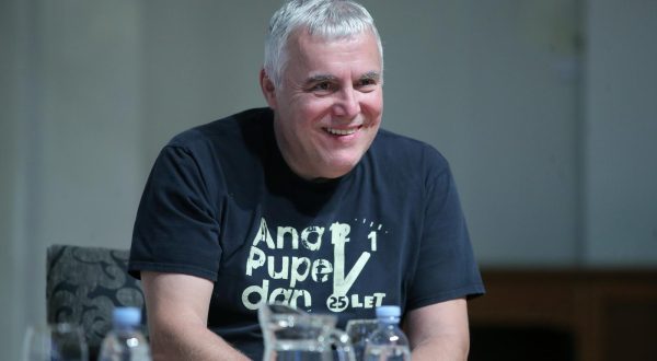 06.09.2021., Zagreb - Hrvatski glazbeni zavod. Na tribini Razotkrivanje 9. Festivala svjetske knjizevnosti predstavio se Zoran Predin kroz razgovor s Borisom Dezulovicem. Photo: Sanjin Strukic/PIXSELL