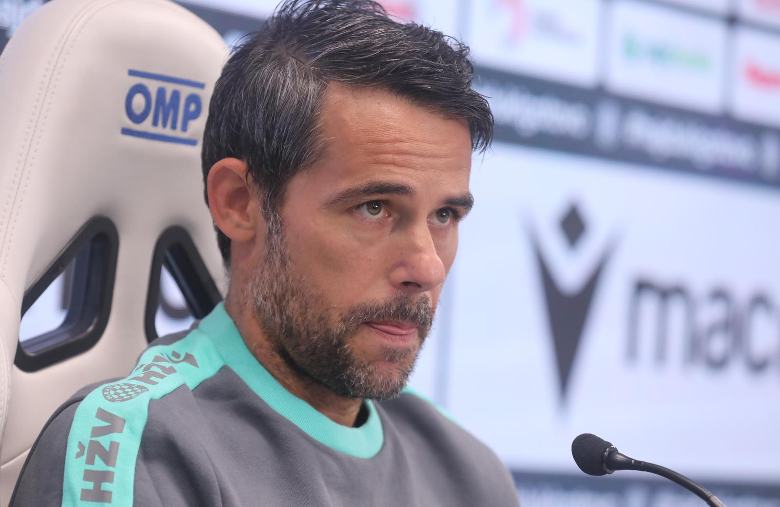 07.11.2023., Split - Trener Hajduka Mislav Karoglan odrzao je konferenciju za medije uoci zaostale utakmice 3. kola SuperSport HNL-a izmedji Osijeka i Hajduka. Photo: Ivo Cagalj/PIXSELL