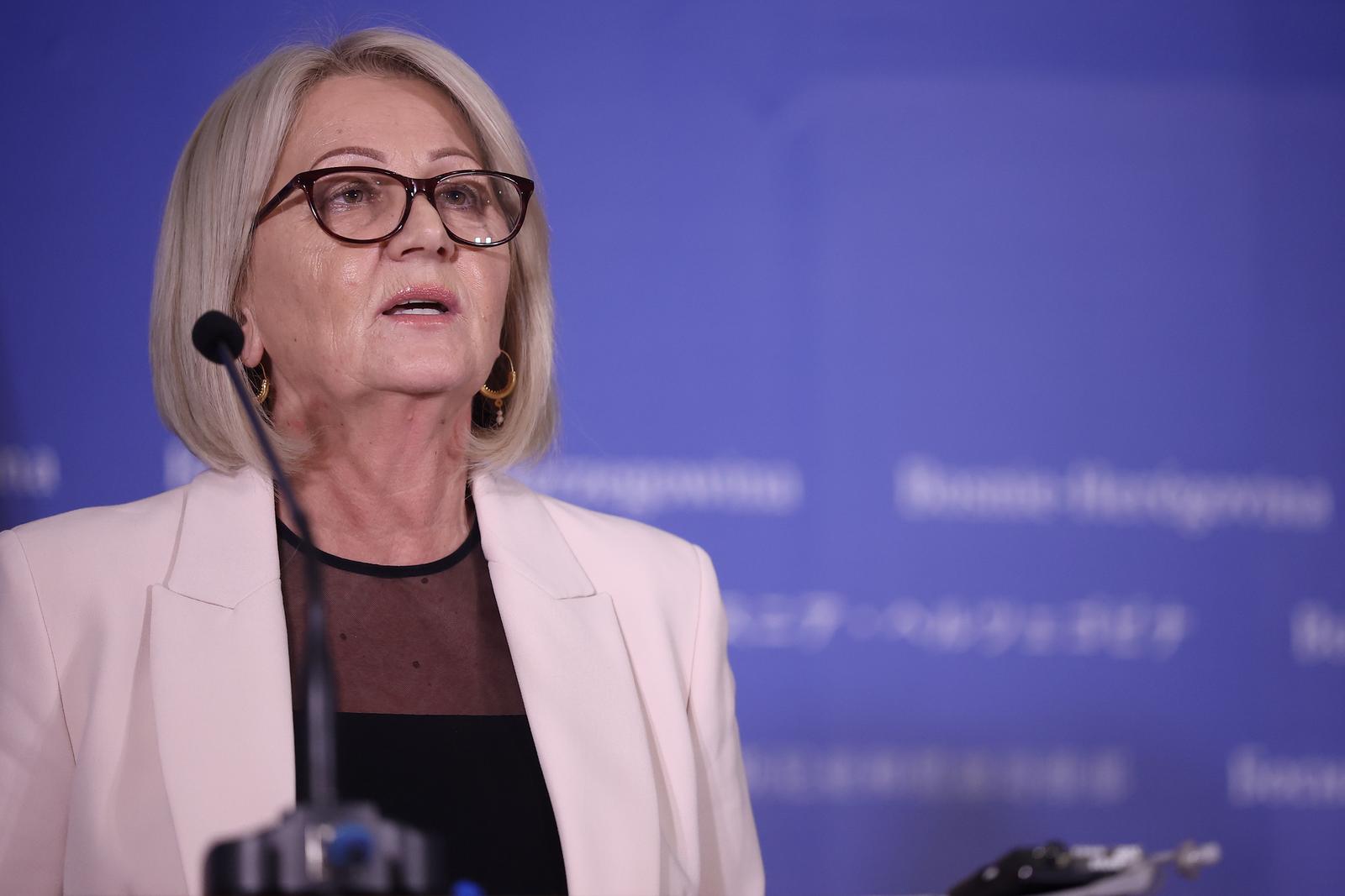 08.11.2023., Sarajevo, Bosna i Hercegovina - Konferencija za medije nakon urucenja Izvjestaja Evropske komisije o Bosni i Hercegovini za 2023. godinu. Photo: Armin Durgut/PIXSELL