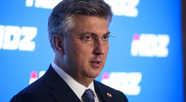 14.11.2023., Zagreb -Odrzana je sjednica Sireg predsjednistva HDZ-a. Nakon sjednice predsjednik HDZ-a i predsjednik Vlade RH Andrej Plenkovic dao je izjavu za medije Photo: Zeljko Hladika/PIXSELL