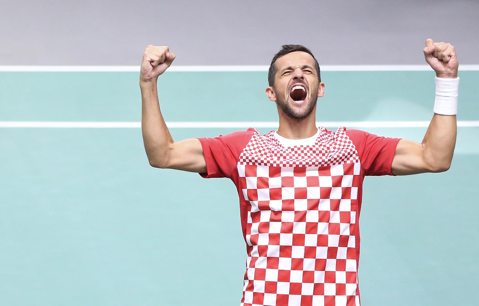 17.09.2023., Split - Dvorana Gripe. Turnir prvog kruga zavrsnice Davis Cupa za 2023, grupa D (Hrvatska, Nizozemska, SAD, Finska). Hrvatska - Nizozemska. Parovi: Duje Ajdukovic i Mate Pavic (CRO) - Wesley Koolho i Matwe Middelkoop (NED). Photo: Sanjin Strukic/PIXSELL