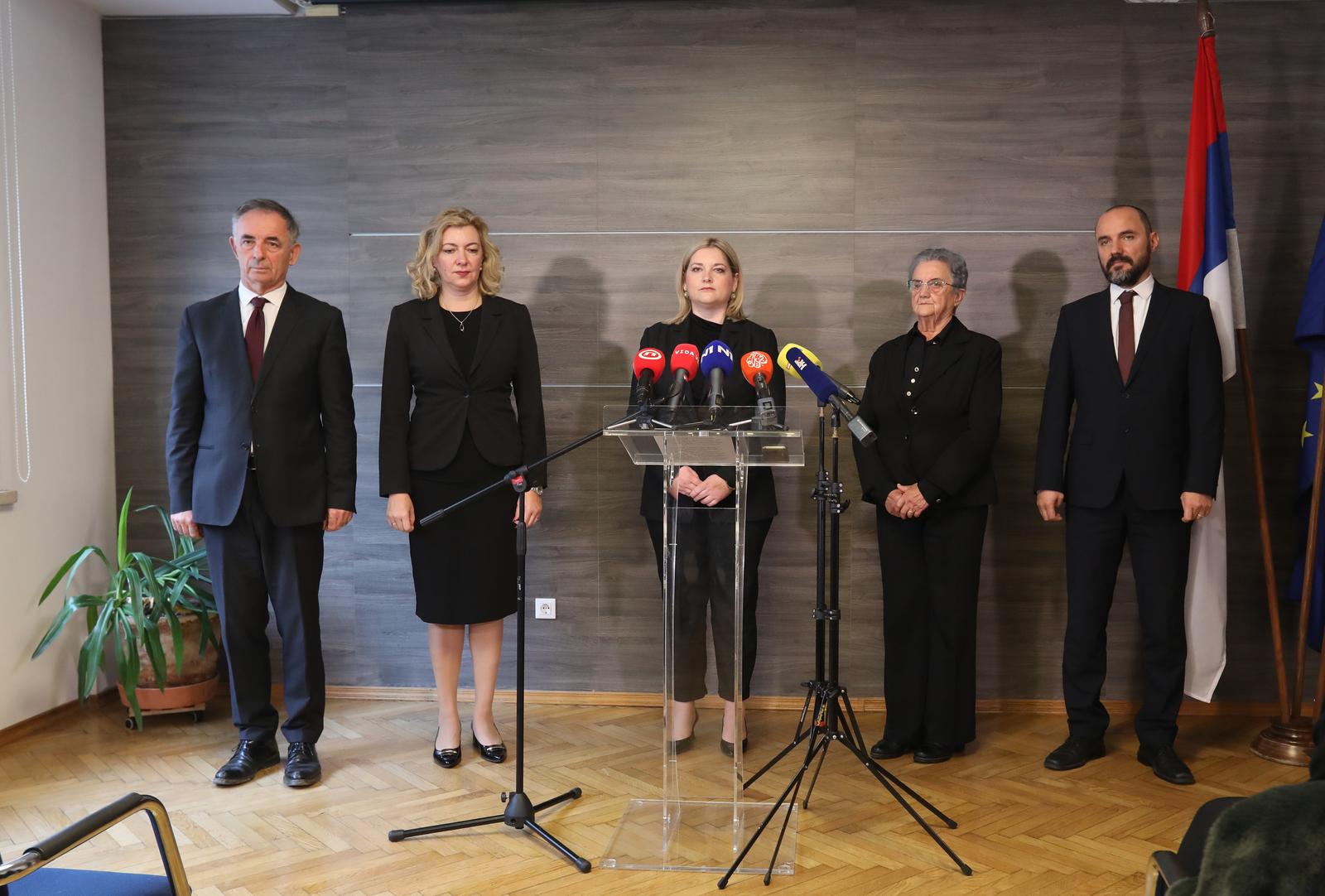 17.11.2023. Zagreb - Predstavnici SDSS-a i drugih srpskih organizacija u Hrvatskoj odrzali su konferenciju o neodlasku u Vukovar i Skabrnju  Photo: Robert Anic/PIXSELL