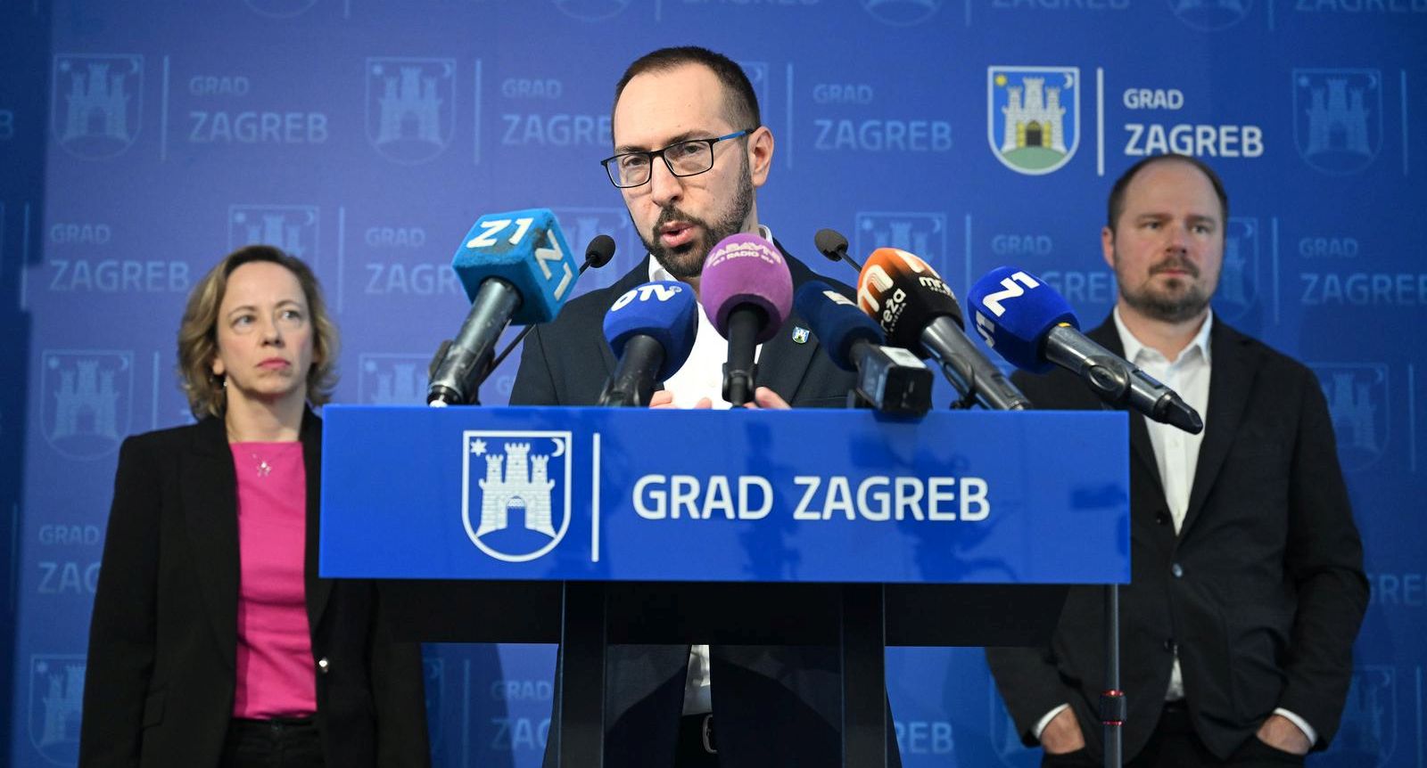 17.11.2023., Zagreb - Tomislav Tomasevic gradonacelnik Grada Zagreba sa svojim suradnicima predstavio je gradski proracun za 2024. godinu. Photo: Davorin Visnjic/PIXSELL