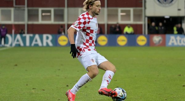 18.11.2023., stadion Skonto, Riga, Latvija - Kvalifikacije za UEFA Euro 2024, skupina D, Latvija - Hrvatska. Lovro Majer. Photo: Ansis Ventins/PIXSELL