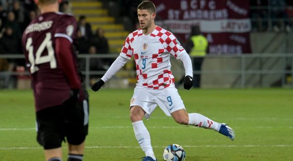 18.11.2023., stadion Skonto, Riga, Latvija - Kvalifikacije za UEFA Euro 2024, skupina D, Latvija - Hrvatska. Andrej Kramaric. Photo: Ansis Ventins/PIXSELL