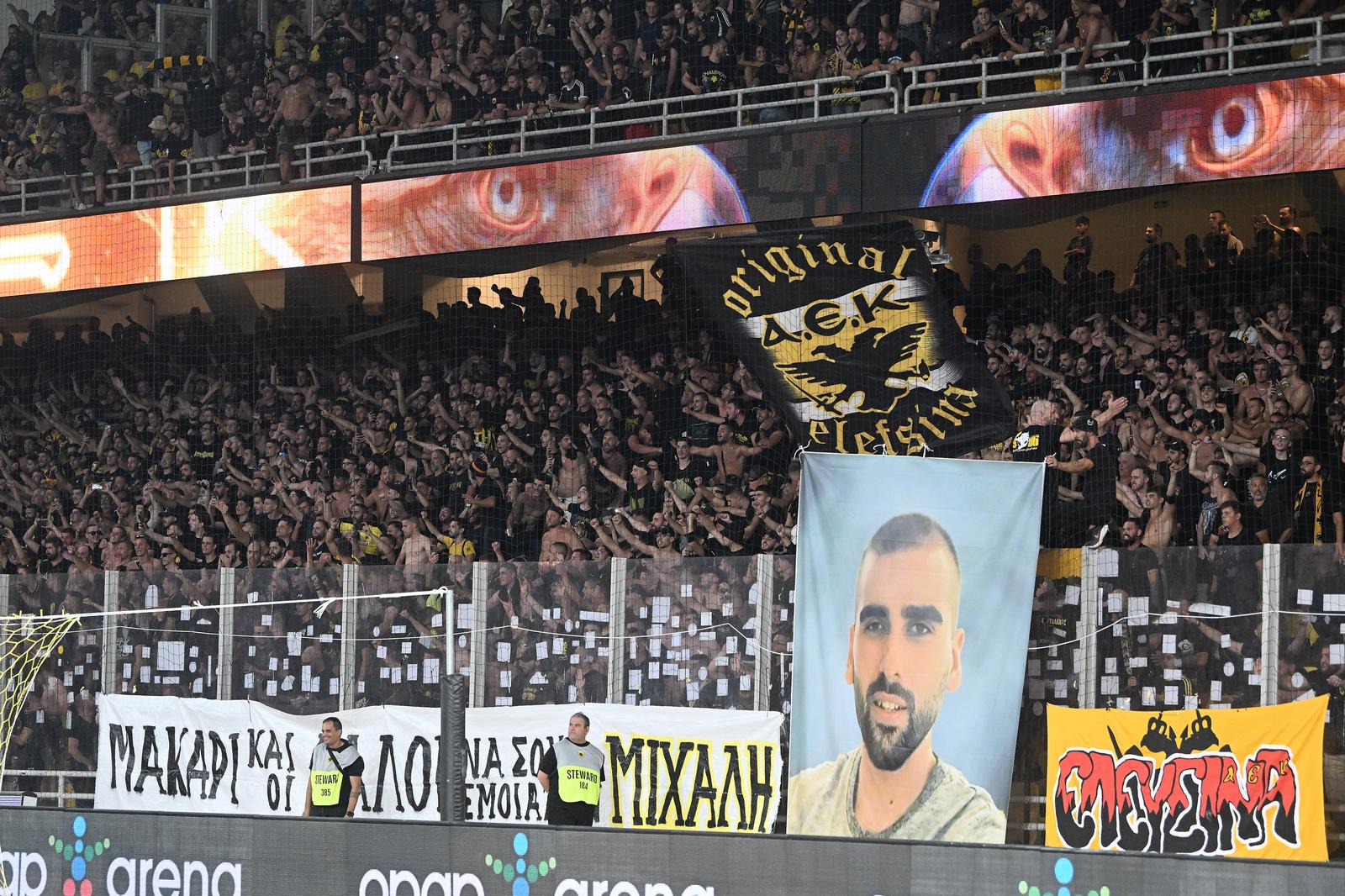 19.08.2023., Atena, Grcka - Utakmica 3. pretkola UEFA Lige prvaka, AEK - GNK Dinamo. Photo: Marko Lukunic/PIXSELL