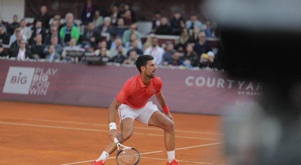 18.04.2023., Centralni teren Nacionalnog teniskog kompleksa u parku Mladen Stojanovic, Banjaluka (BiH) – Novak Djokovic izgubio Dusana Lajovica rezultatom 2:0 u setovima.

 Photo: Dejan Rakita/PIXSELL