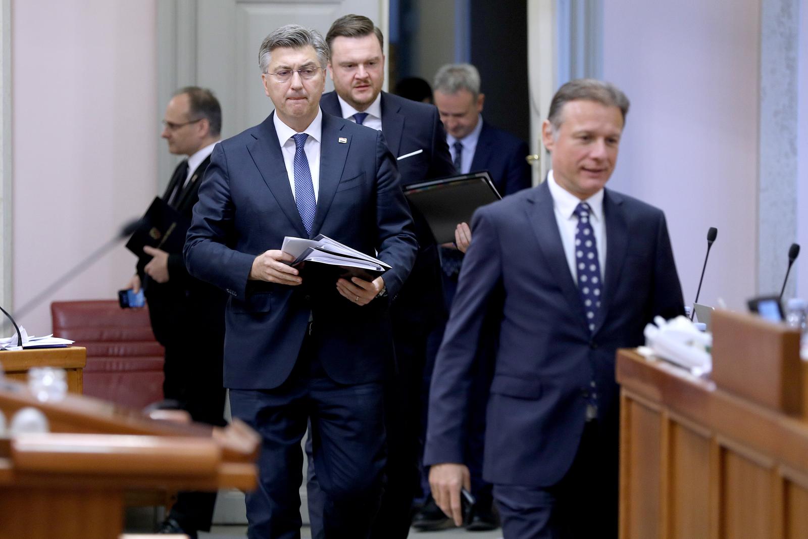 21.11.2023., Zagreb - Nakon slobodnih govora zastupnika, Sabor 19. sjednicu nastavlja raspravom o Prijedlogu drzavnog proracuna Republike Hrvatske za 2024. godinu i projekcija za 2025. i 2026. godinu.
 Photo: Patrik Macek/PIXSELL
