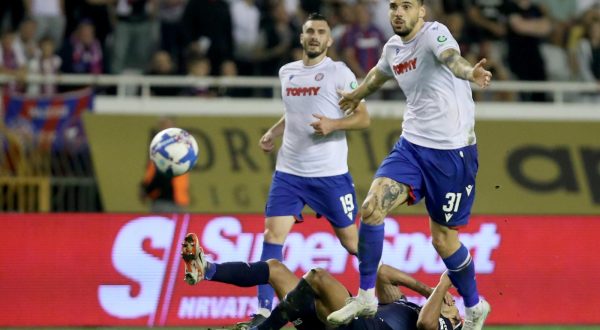22.10.2023., Split - SuperSport Prva Hrvatska nogometna liga, 12. kolo, HNK Hajduk - NK Osijek. Zvonimir Sarlija, Ramon Mierez Photo: Zvonimir Barisin/PIXSELL