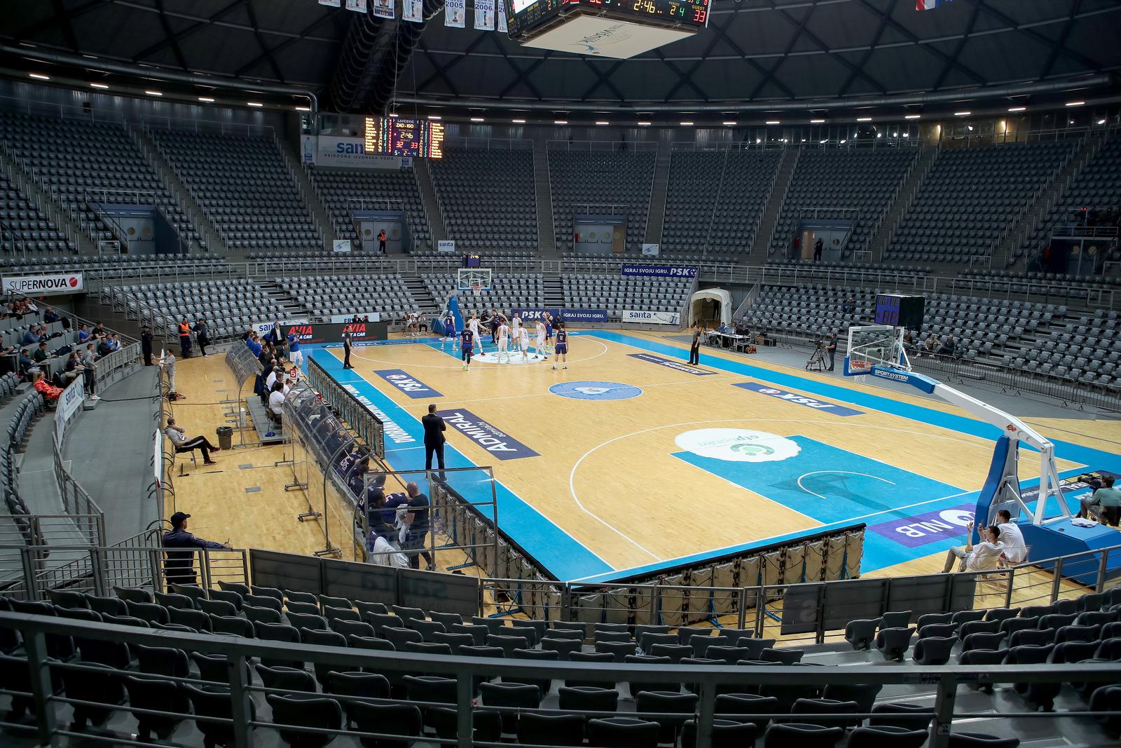 24.03.2023., dvorana Kresimira Cosica, Zadar - AdmiralBet Aba liga, 23. kolo, KK Zadar - KK Igokea.  Prazna dvorana Photo: Sime Zelic/PIXSELL