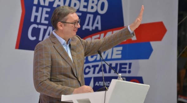 24, November, 2023, Kraljevo -The Serbian Progressive Party, which is going to the elections on December 17 with the list "Aleksandar Vucic - Serbia must not stand still", held a pre-election rally in Kraljevo, in the New Hall of Sports. Aleksandar Vucic. Photo: Vladimir Vasic/ATAImages

24, novembar, 2023, Kraljevo - Srpska napredna stranka koja sa listom "Aleksandar Vucic - Srbija ne sme da stane" izlazi na izbore 17. decembra, odrzala je predizborni skup u Kraljevu, u Novoj hali sportova. Photo: Vladimir Vasic/ATAImages Photo: Vladimir Vasic/ATAImages/PIXSELL