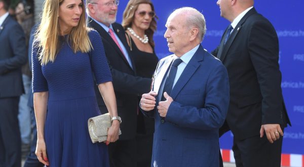 25.06.2019., Zagreb - U Uredu predsjednice na Pantovcaku odrzan je svecani prijem povodom Dana drzavnosti. Mirko Barisic, W. Robert Kohorst, Vlatka Perasr"nPhoto: Marko Lukunic/PIXSELL
