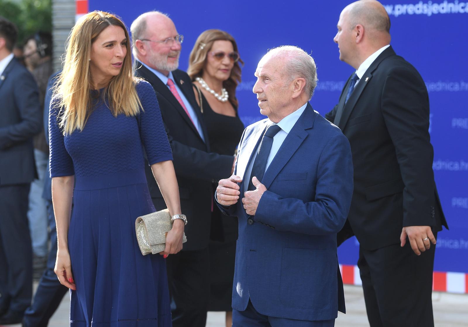 25.06.2019., Zagreb - U Uredu predsjednice na Pantovcaku odrzan je svecani prijem povodom Dana drzavnosti. Mirko Barisic, W. Robert Kohorst, Vlatka Perasr"nPhoto: Marko Lukunic/PIXSELL