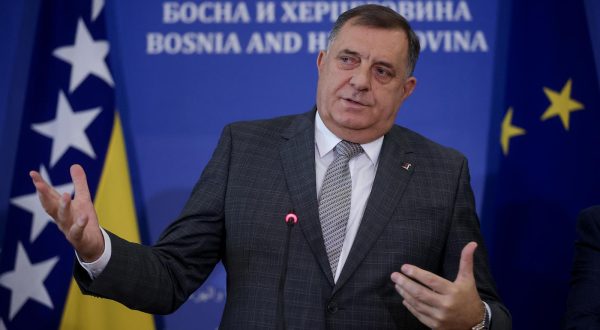 26.10.2023., Sarajevo, Bosna i Hercegovina - Konferencija za medije nakon sastanka parlamentarnih stranaka koje cine vecinu na drzavnom nivou. predsjednik Republike Srpske Milorad Dodik Photo: Armin Durgut/PIXSELL