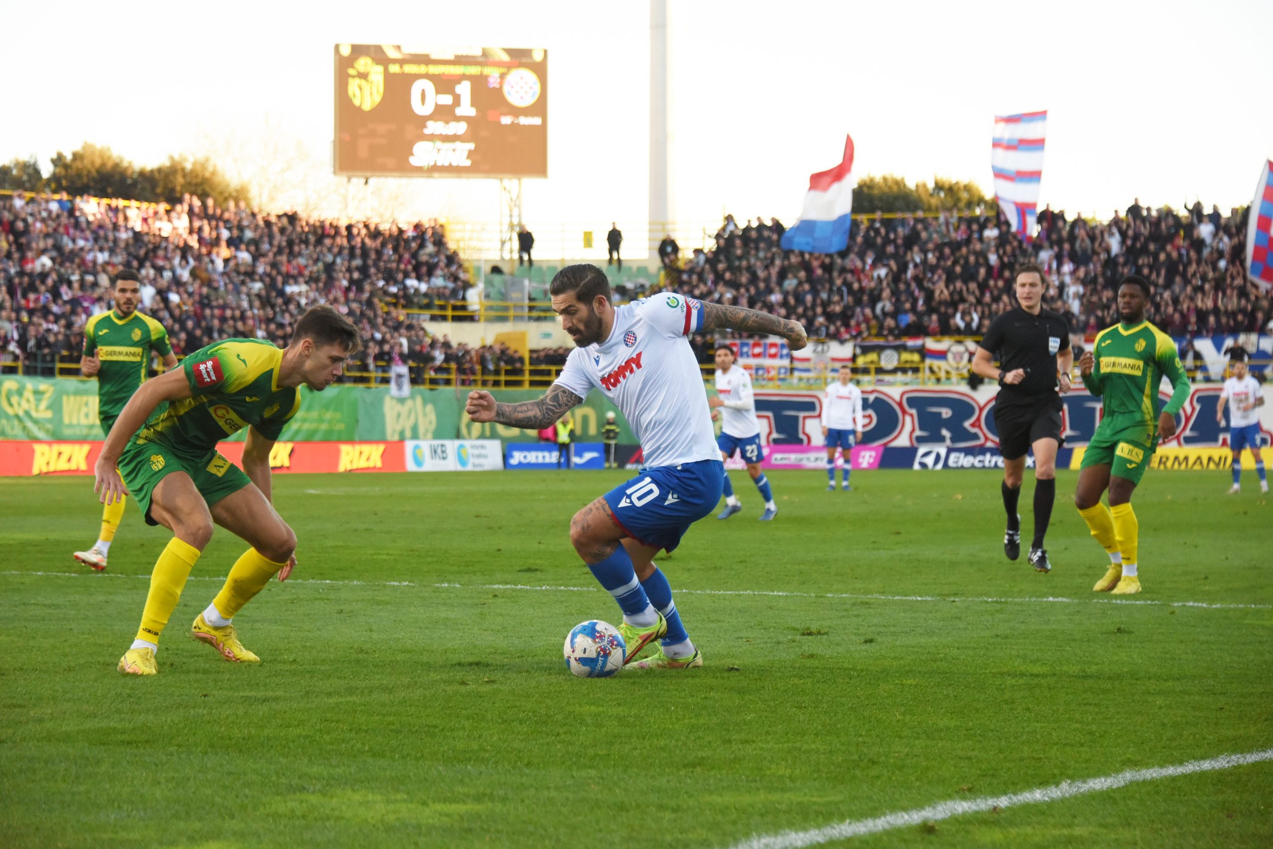 26.11.2023., Pula: Stadion Aldo Drosina - nogometna utakmica SuperSport HNL, 16.kolo, Istra 1961 - Hajduk. 
Photo: Sasa Miljevic / PIXSELL Photo: Sasa Miljevic/PIXSELL