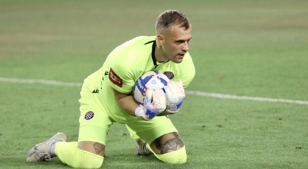 30.07.2023., Split - SuperSport HNL, 02. kolo, HNK Hajduk - HNK Rijeka.Vratar Ivan Lucic. Photo: Ivo Cagalj/PIXSELL