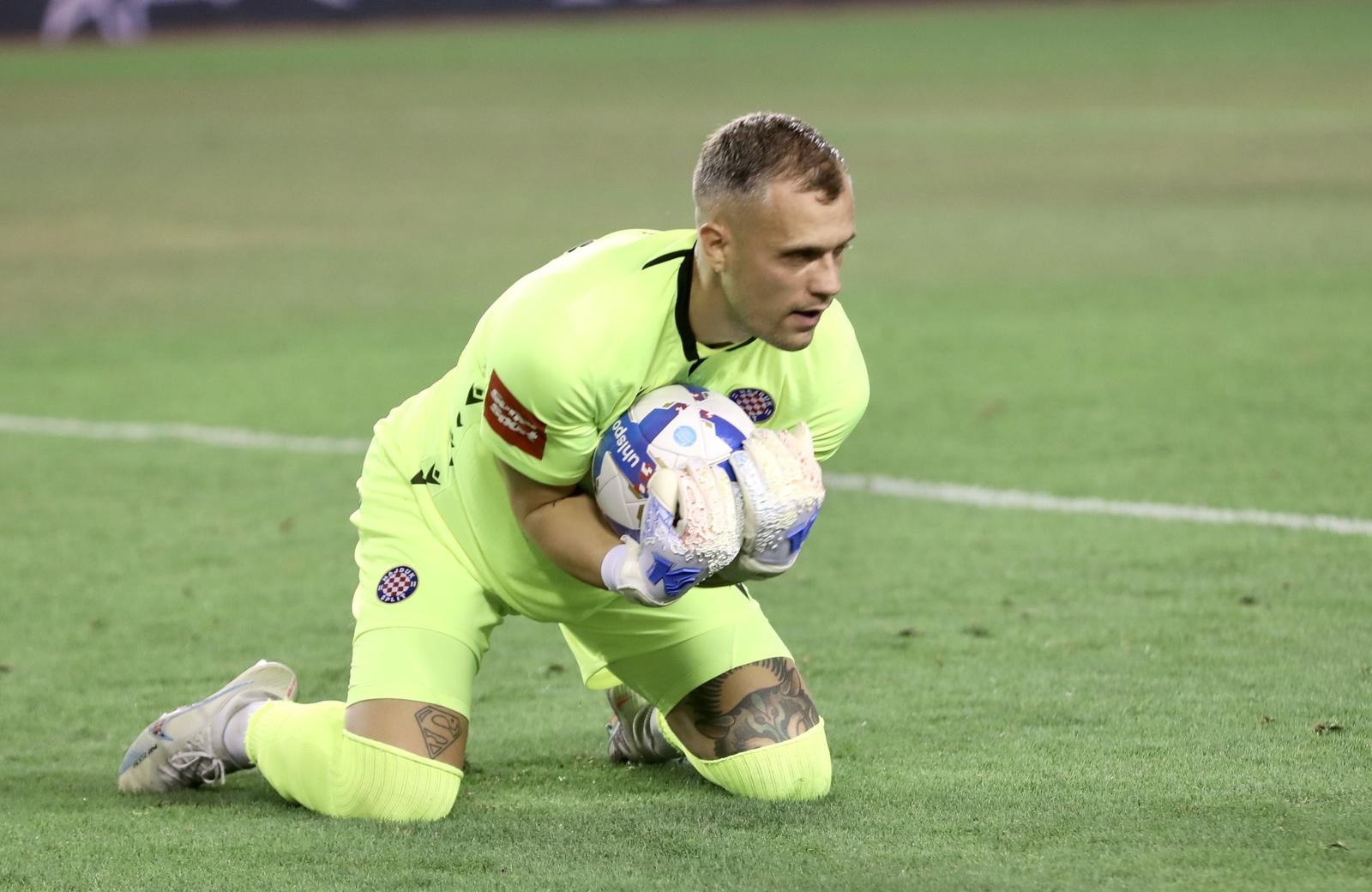 30.07.2023., Split - SuperSport HNL, 02. kolo, HNK Hajduk - HNK Rijeka.Vratar Ivan Lucic. Photo: Ivo Cagalj/PIXSELL