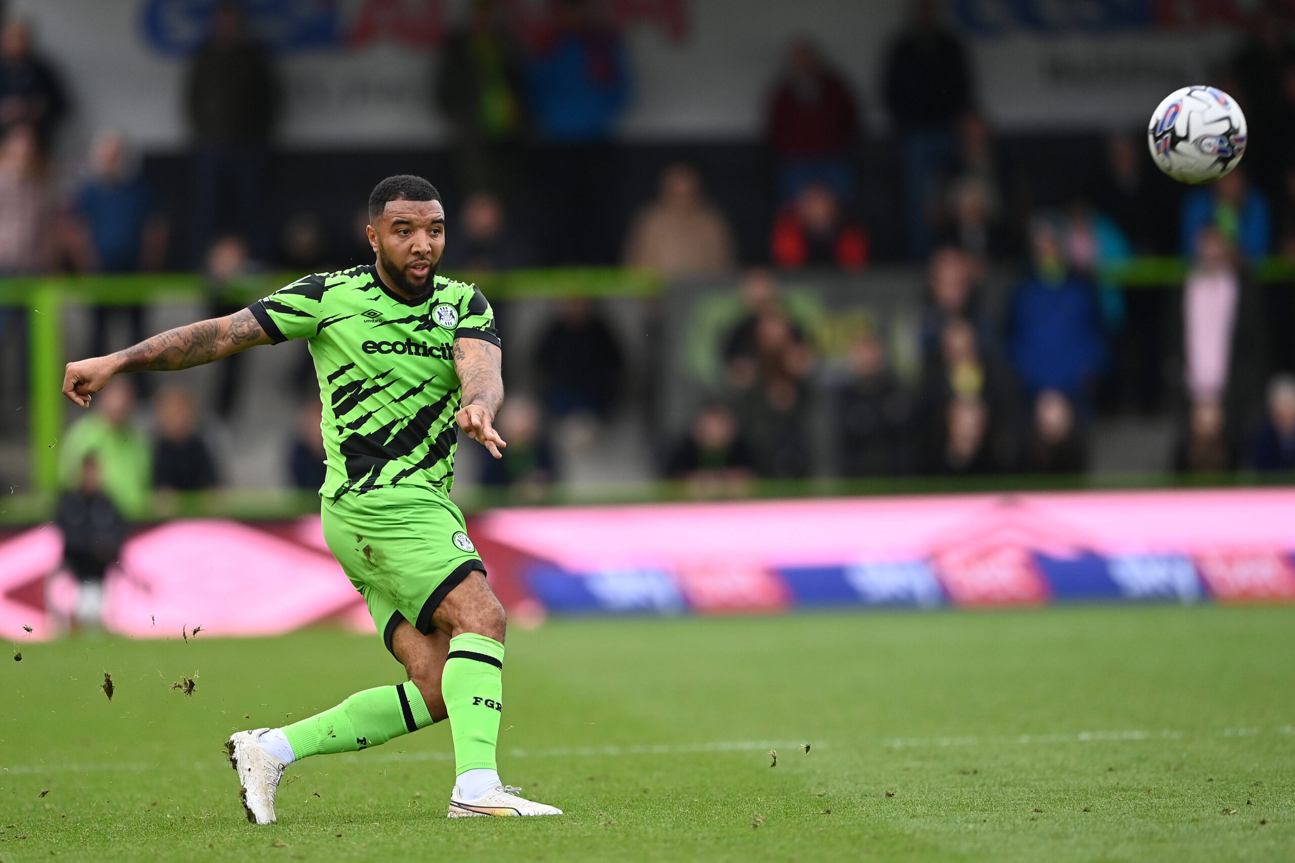 Forest Green Rovers v Morecambe EFL Sky Bet League 2 30/09/2023. Troy Deeney of Forest Green during the EFL Sky Bet League 2 match between Forest Green Rovers and Morecambe at the The Bolt New Lawn, Forest Green, United Kingdom on 30 September 2023. Forest Green The Bolt New Lawn Gloucestershire United Kingdom Editorial use only DataCo restrictions apply See www.football-dataco.com , Copyright: xClivexHowesx PSI-18128-0085
