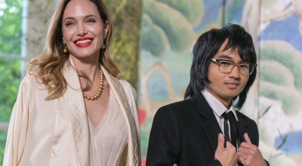 Angelina Jolie and Maddox Jolie-Pitt arrive for the State Dinner with President Joe Biden and the South Korea's President Yoon Suk Yeol at the White House, Wednesday, April 26, 2023, in Washington. (AP Photo/Alex Brandon)