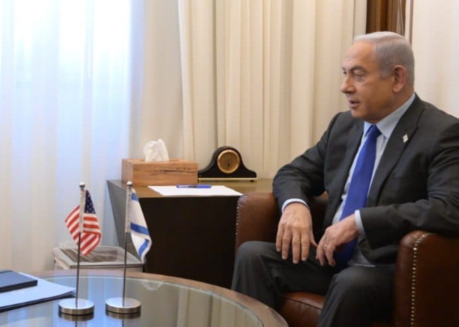 epa11003223 A handout photo made available by Israel's Government Press Office (GPO) shows Israeli Prime Minister Benjamin Netanyahu (R) during his meeting with US Secretary of State Antony Blinken (L) in Jerusalem,l 30 November 2023. The truce between Israel and Hamas has been extended shortly before it was due to expire.  EPA/GPO/AMOS BEN-GERSHOM HANDOUT  HANDOUT EDITORIAL USE ONLY/NO SALES HANDOUT EDITORIAL USE ONLY/NO SALES