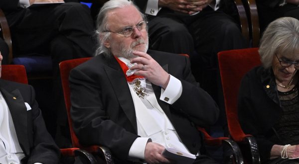 epa11021548 2023 Nobel laureate in Literature Jon Fosse during the Nobel Prize 2023 award ceremony at the Concert Hall in Stockholm, Sweden, 10 December 2023.  EPA/CLAUDIO BRESCIANI  SWEDEN OUT