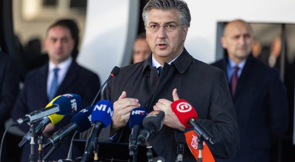 04.12.2023., Osijek - Svecanost otvorenja nove zgrade Objedinjenog hitnog bolnickog prijama, dnevnih bolnica i jednodnevnih kirurgija KBC-a Osijek. predsjednik Vlade RH Andrej Plenkovic Photo: Davor Javorovic/PIXSELL